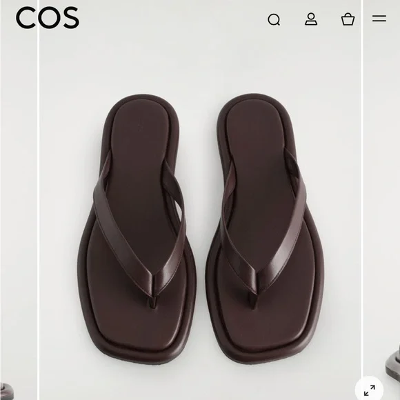 COS Burgubdy Leather Sandals - Picture 4 of 7